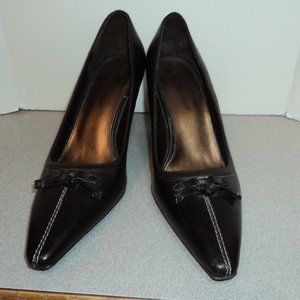 Etienne Aigner Womens 8 M Brown Leather Shoes Pumps Heels Pointed Toe